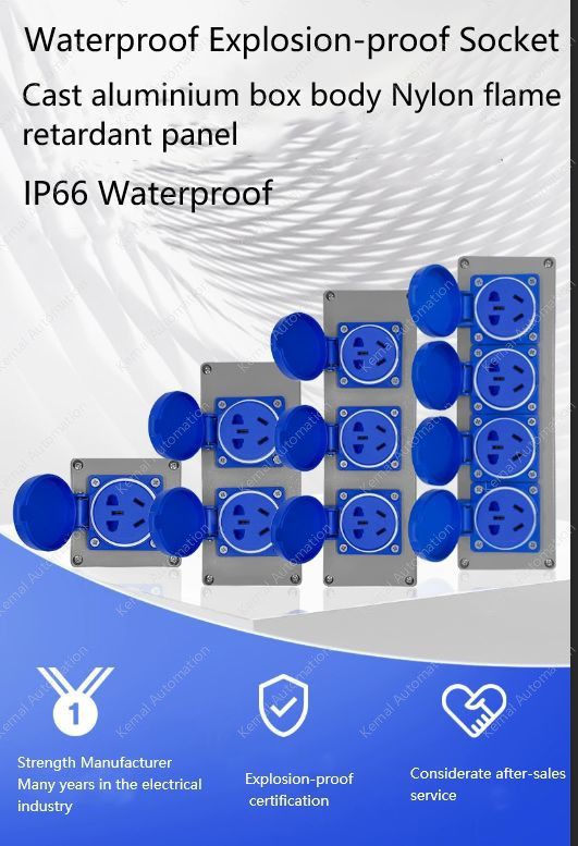 Explosion-proof cast aluminium triplex 5-hole red